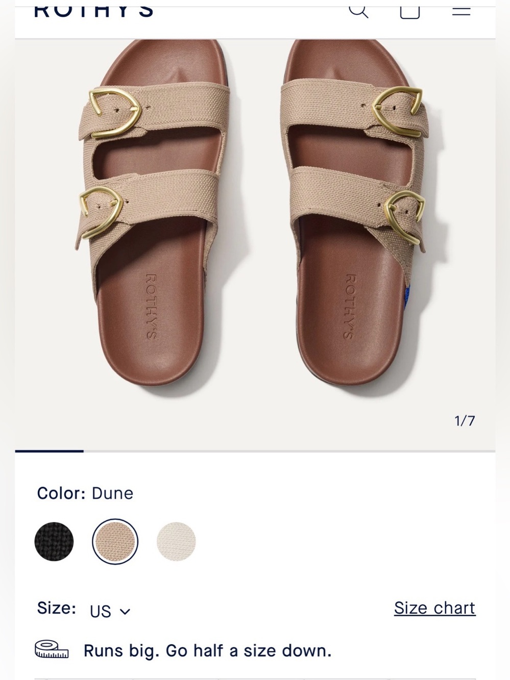 Rothy's The Buckle Slide- Dune - Picture 5 of 10